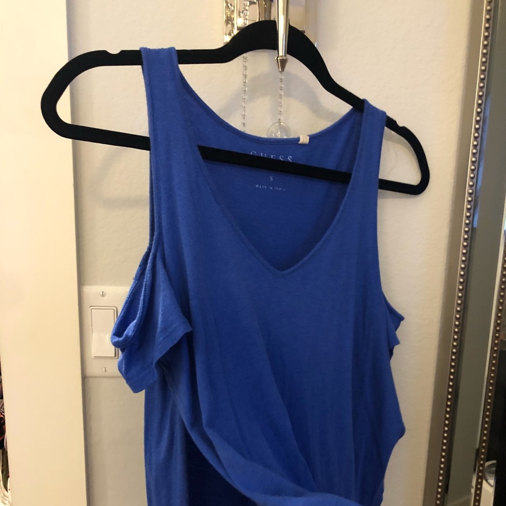 Blue open Guess shirt